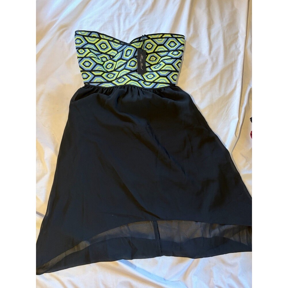NWT Honey Punch A Line Green Multicolor Sleeveless Party Dinner Date Dress - Picture 2 of 4